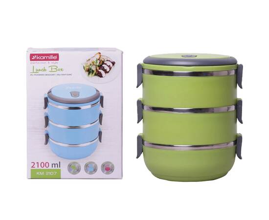 Ланч бокс тройной 2100 мл Kamille (2107), изображение 4