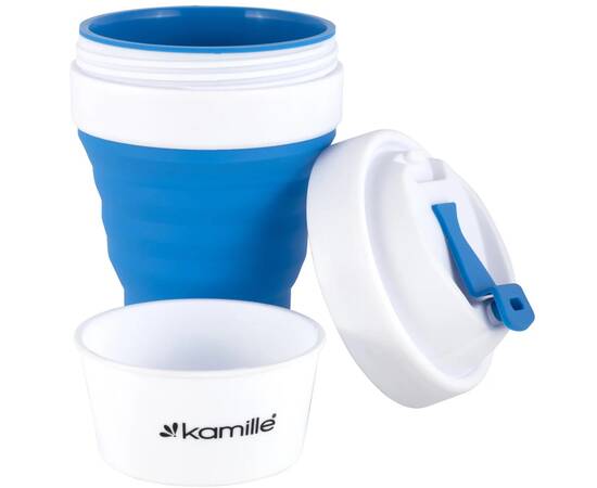 Термокружка 350 мл из силикона с пластиковой вставкой Kamille (2034), изображение 6