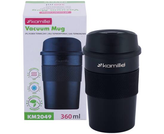 Термокружка 360 мл с TPR вставкой Kamille (2049), изображение 4