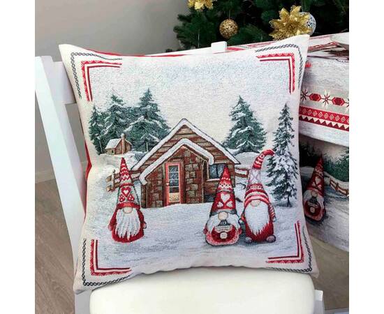 Наволочка 45х45 Snowfall Три гноми біля хатинки Прованс (023404), зображення 3