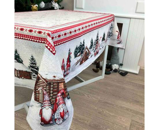 Скатерть Snowfall 135х300 Прованс (023411), Тип: скатерти, Цвет: красный, Форма скатерти: прямоугольная, Размер: 135x300, изображение 2