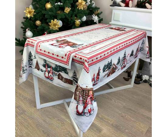 Скатерть Snowfall 135х300 Прованс (023411), Тип: скатерти, Цвет: красный, Форма скатерти: прямоугольная, Размер: 135x300, изображение 4