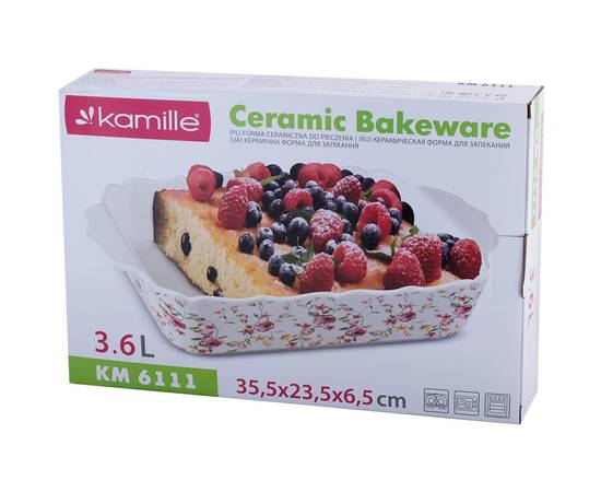 Форма керамічна для запікання 39,5x26x6,5 см Kamille (6111), зображення 3