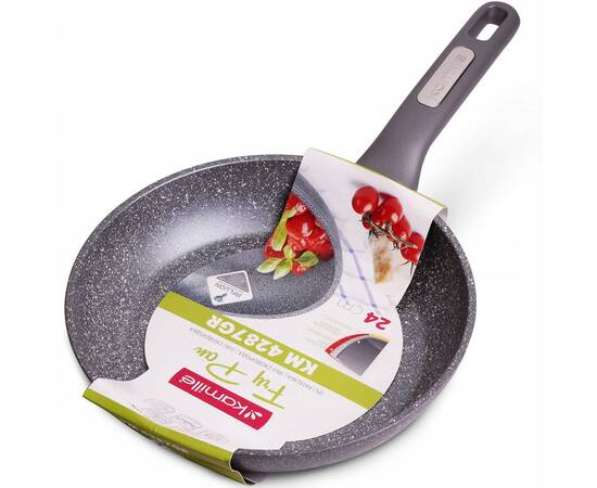 Сковорода О24 см із гранітним покриттям Kamille (4287GR), Колір: сірий, Тип: сковорода, Форма: кругла, Діаметр (см): 24, зображення 2