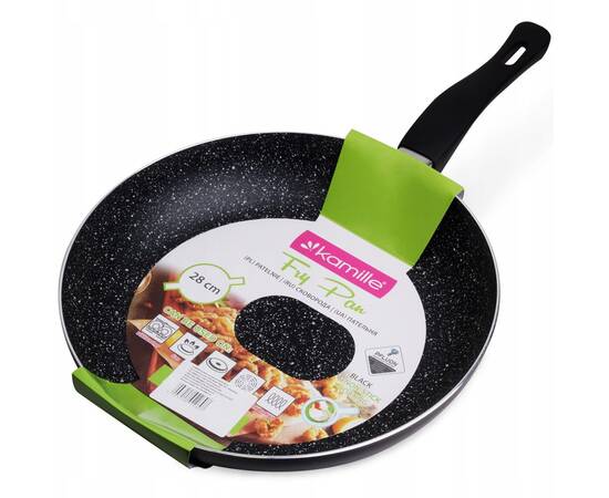 Сковорода O27, 5x4, 8 см Kamille (4248MR), Колір: чорний, Тип: сковорода, Форма: кругла, Діаметр (см): 28, зображення 2