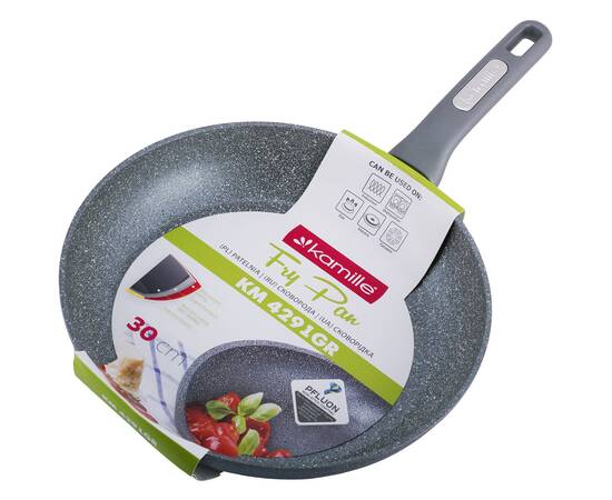 Сковорода O30x5,5 см Kamille (4291GR), Колір: сірий, Тип: сковорода, Форма: кругла, Діаметр (см): 30, зображення 2