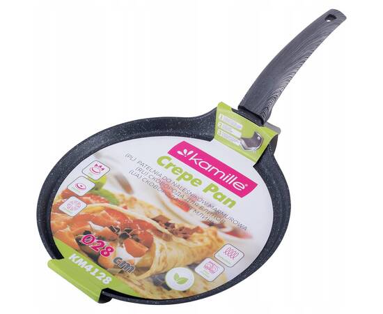 Сковорода блинная 28 см Kamille (4128), Цвет: черный, Тип: сковорода для блинов, Форма: круглая, Диаметр (см): 28, изображение 2