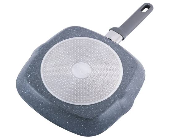 Сковорода-гриль 27x27x4 см Kamille (4278GR), Колір: сірий, Тип: сковорода гриль, Форма: квадратна, Діаметр (см): 26, зображення 3