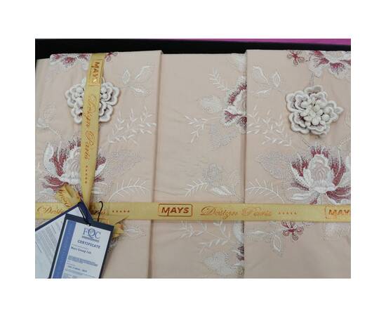 Комплект постельного белья Mays ранфорс с вышивкой Diva V 27 двуспальный Евро, Размер: двуспальный евро 200х220, Основной цвет: капучино, изображение 2