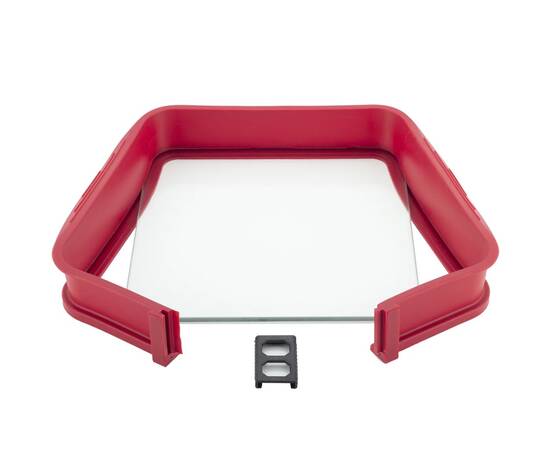 Форма силіконова квадратна 26,5x25,1x5,3 см зі скляним дном Kamille (7759), зображення 2