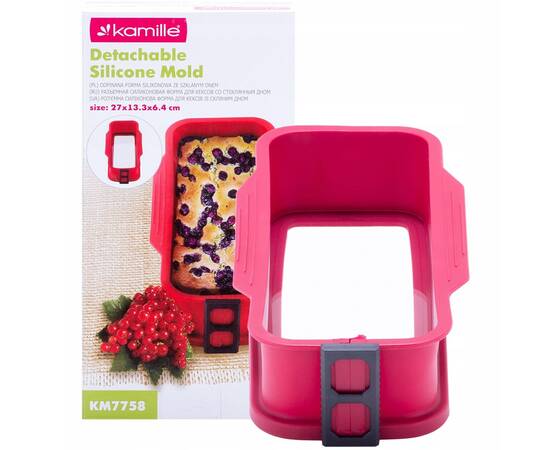 Форма силиконовая квадратная 26x11x6см со стеклянным дном Kamille (7758)