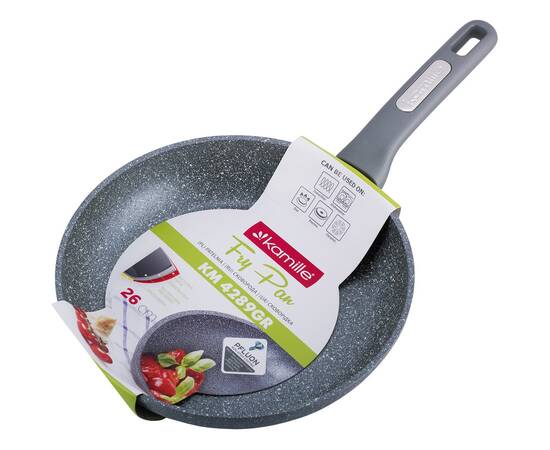 Сковорода O26x5 см Kamille (4289GR), Цвет: серый, Тип: сковорода, Форма: круглая, Диаметр (см): 26, изображение 2