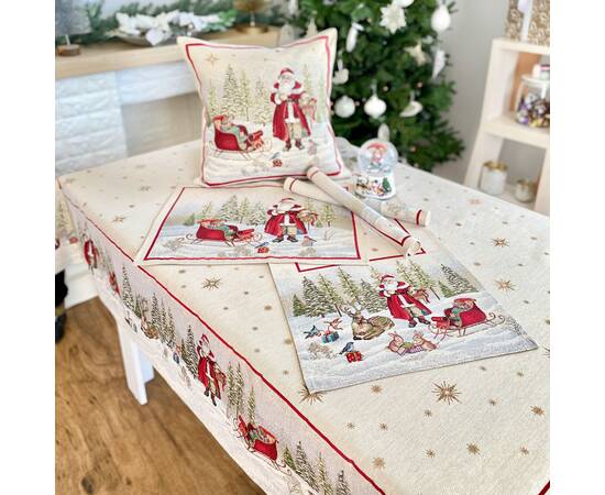 Скатертина гобеленова Гостинці санти 137х280 LiMaSo (RUNNER1067-280)