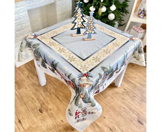 Скатертина гобеленова Різдво в Карпатах 137х137 LiMaSo (RUNNER723-137)