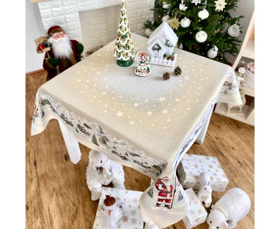 Скатертина гобеленова Зоряне сяйво 137х137 LiMaSo (RUNNER974-137), Тип: скатерти, Цвет: зеленый, Форма скатерти: квадратная, Размер: 137x137, изображение 5