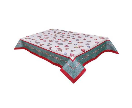 Скатертина гобеленова Ялинкові прикраси 137х137 LiMaSo (RUNNER336V-137), Тип: скатерти, Цвет: зеленый, Форма скатерти: квадратная, Размер: 137x137