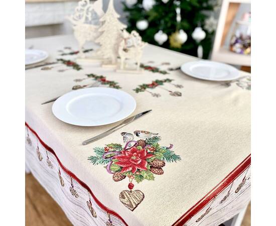 Скатертина гобеленова Новорічний натюрморт 137х180 LiMaSo (SKG06-180)