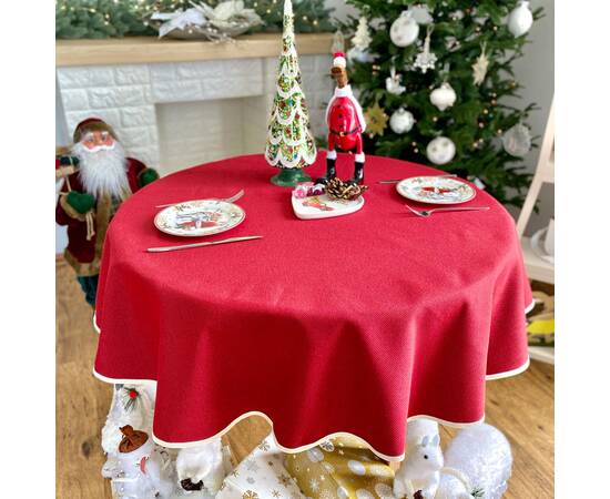 Скатертина гобеленова Червона O240 LiMaSo (EDEN671P-240D), Тип: скатерти, Цвет: красный, Форма скатерти: круглая, Размер: Ø240, изображение 5