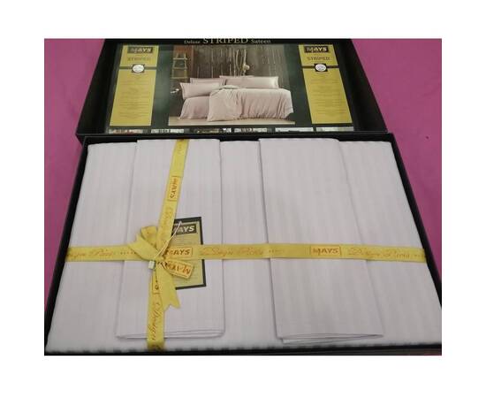 Комплект постельного белья Mays сатин-страйп V08 LILA двуспальный Евро, Размер: двуспальный евро 200х220, Основной цвет: лиловый, изображение 2