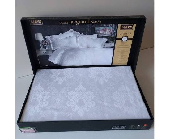 Комплект постельного белья Mays жаккард V1 WHITE Hunkar семейный