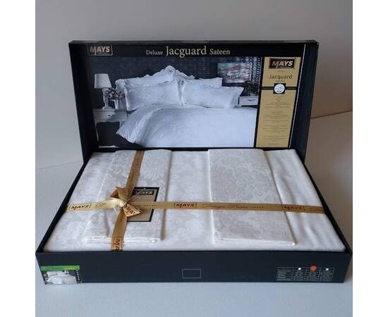 Комплект постельного белья Mays жаккард V14 CREAM Hunkar семейный