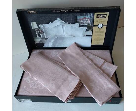 Комплект постельного белья Mays жаккард V49 Hunkar PUDRA двуспальный Евро