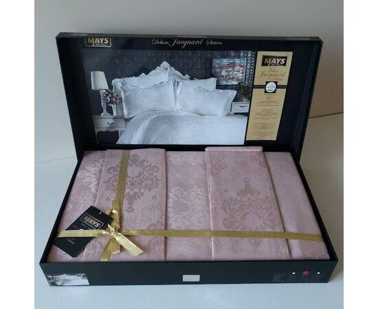 Комплект постельного белья Mays жаккард V49 Hunkar PUDRA двуспальный Евро