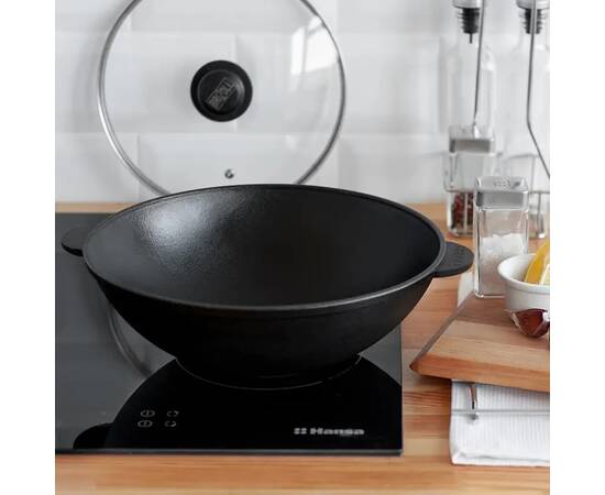 Сковорода чугунная WOK 4,7 л 300х103 мм Brizoll (W30), Цвет: черный, Тип: сковорода вок, Форма: круглая, Диаметр (см): 30, изображение 2