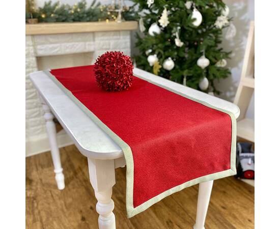 Наперон гобеленовий однотонний 40х140 LiMaSo (EDEN671P-NP), Тип: дорожки (раннеры), Цвет: красный, Форма скатерти: прямоугольная, Размер: 40x140, изображение 5