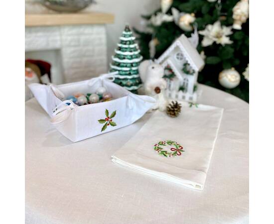 Хлібничка вишивана Різдв'яний вінок 25х25 LiMaSo (KHV16), изображение 2