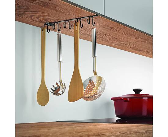 Тримач для кухонного приладдя 6х25х6 см чорний MY-HOOKS LAVA METALTEX (361130), зображення 2