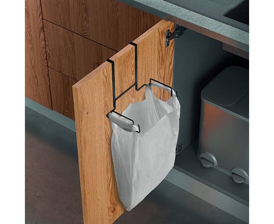 Держатель для сміттєвого пакету 21х14х19 см черный GALILEO LAVA METALTEX (352615), изображение 2