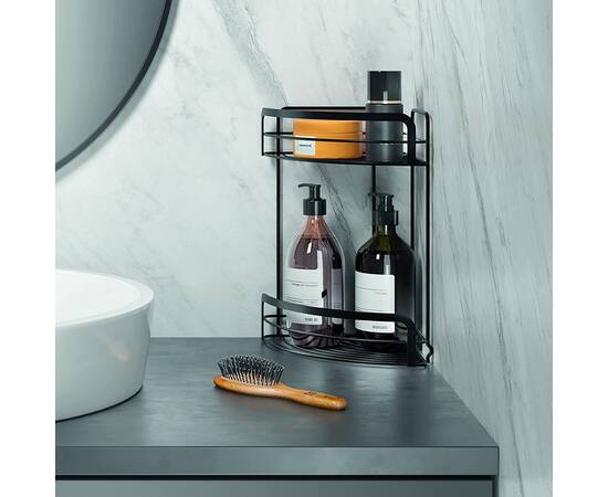 Полиця кутова 2-х секційна 20х20х30 см чорна ORIGIN LAVA METALTEX (401116), зображення 2