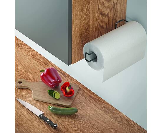 Тримач для паперового рушника 30х10х3 см чорний PAPIRO LAVA METALTEX (361137), зображення 2