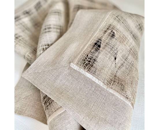 Наперон лляний 45х140 LiMaSo (NPLB24D2-45), Тип: дорожки (раннеры), Цвет: серый, Форма скатерти: прямоугольная, Размер: 45x140, изображение 5