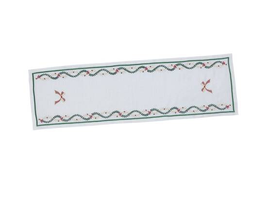 Наперон лляний 40х134 LiMaSo (NPLVB18), Тип: дорожки (раннеры), Цвет: зеленый, Форма скатерти: прямоугольная, Размер: 40x134, изображение 2