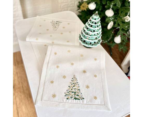 Наперон лляний вишитий новорічний 40х140 LiMaSo (NPVN19), зображення 3