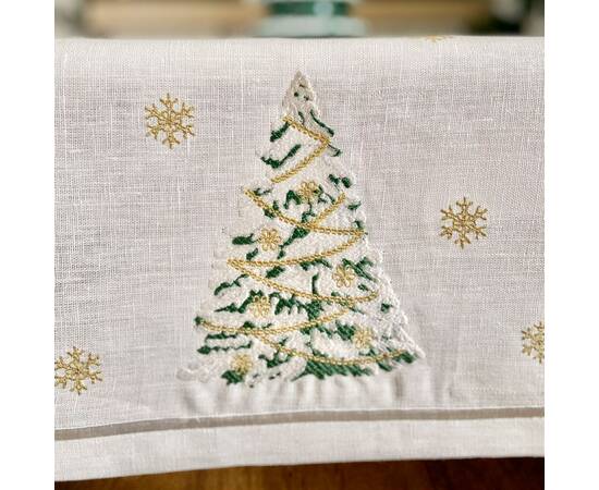 Наперон лляний вишитий новорічний 40х140 LiMaSo (NPVN19), зображення 5