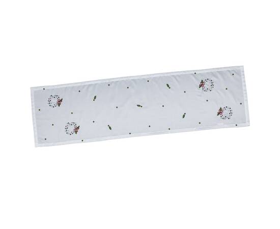 Наперон вишитий новорічний 40х140 LiMaSo (NPVN17), Тип: доріжки (раннери), Основний колір: білий, Форма скатертини: прямокутна, Розмір: 40x140, зображення 2