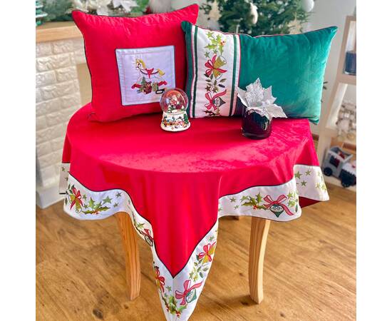 Наволочка новорічна оксамитова вишивана 40х60 LiMaSo (NOVN09)