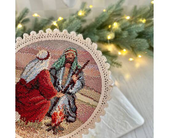 Серветка-підкладка під тарілку з мереживом Вифлеємське диво O10 LiMaSo (ROUND1153M-10D)