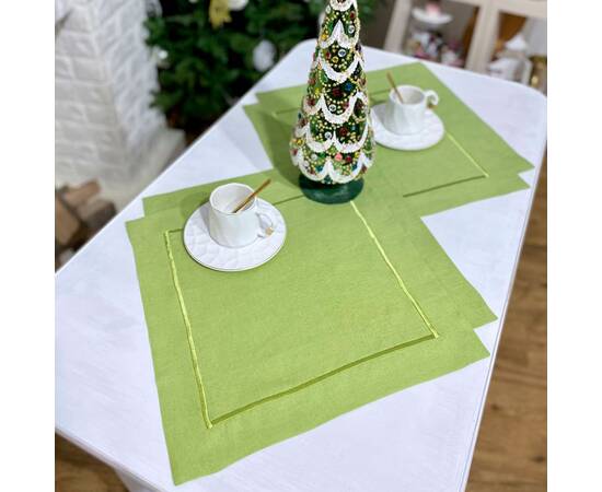 Серветка лляна 40x40 LiMaSo (SRLB22-40), Тип: салфетки, Цвет: салатовый, Форма скатерти: квадратная, Размер: 40x40, изображение 2
