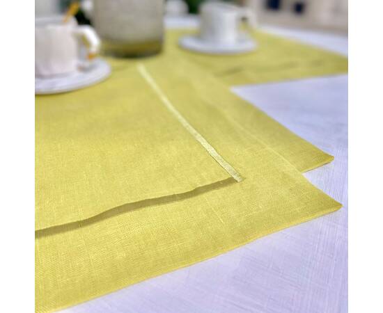 Серветка лляна 40x40 LiMaSo (SRLB25-40), Тип: салфетки, Цвет: желтый, Форма скатерти: квадратная, Размер: 40x40, изображение 3