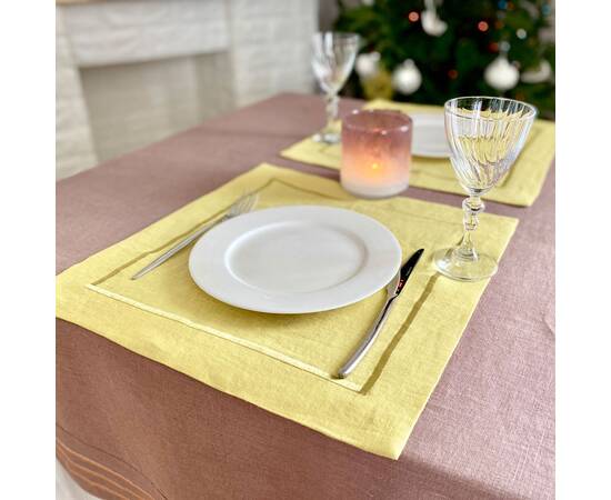 Серветка лляна 40x40 LiMaSo (SRLB25-40), Тип: салфетки, Цвет: желтый, Форма скатерти: квадратная, Размер: 40x40, изображение 4