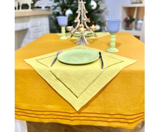 Серветка лляна 40x40 LiMaSo (SRLB25-40), Тип: салфетки, Цвет: желтый, Форма скатерти: квадратная, Размер: 40x40, изображение 6