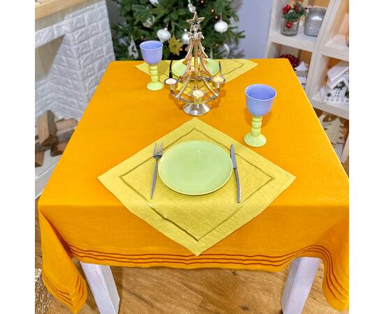 Серветка лляна 40x40 LiMaSo (SRLB25-40), Тип: салфетки, Цвет: желтый, Форма скатерти: квадратная, Размер: 40x40, изображение 7