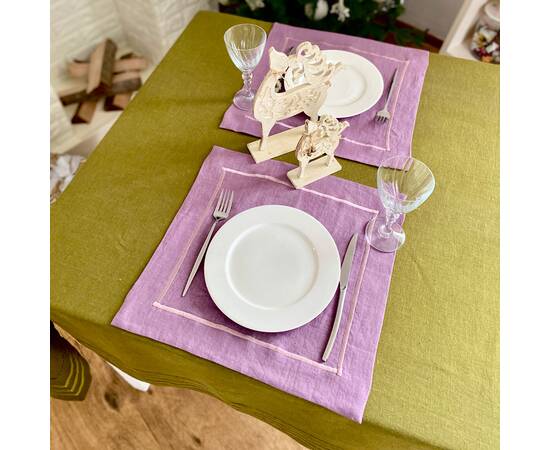 Серветка лляна 40x40 LiMaSo (SRLB28-40), Тип: салфетки, Цвет: сиреневый, Форма скатерти: квадратная, Размер: 40x40, изображение 3