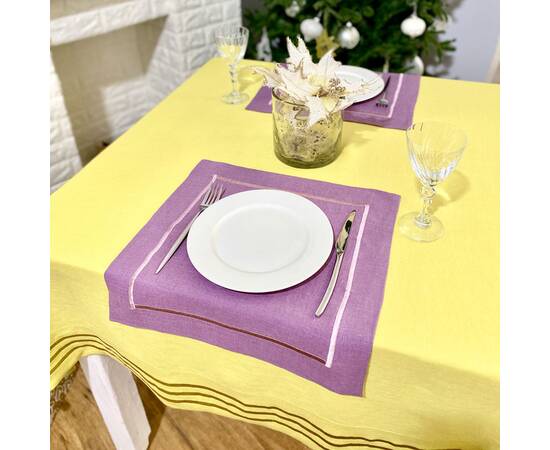 Серветка лляна 40x40 LiMaSo (SRLB28-40), Тип: салфетки, Цвет: сиреневый, Форма скатерти: квадратная, Размер: 40x40, изображение 4