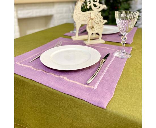 Серветка лляна 40x40 LiMaSo (SRLB28-40), Тип: салфетки, Цвет: сиреневый, Форма скатерти: квадратная, Размер: 40x40, изображение 5