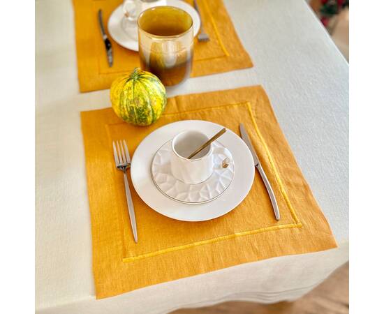 Серветка лляна 40x40 LiMaSo (SRLB29-40), Тип: салфетки, Цвет: оранжевый, Форма скатерти: квадратная, Размер: 40x40, изображение 5